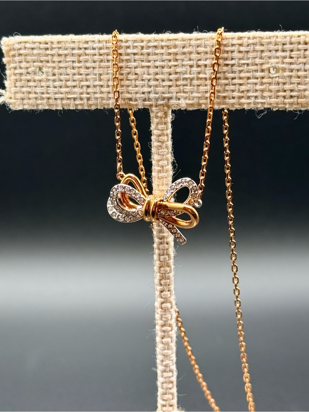 Swarovski Rose Gold Lifelong Bow Pendant Necklace